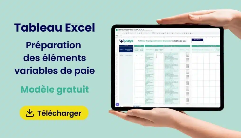 Tableau de préparation des variables de paie excel à télécharger